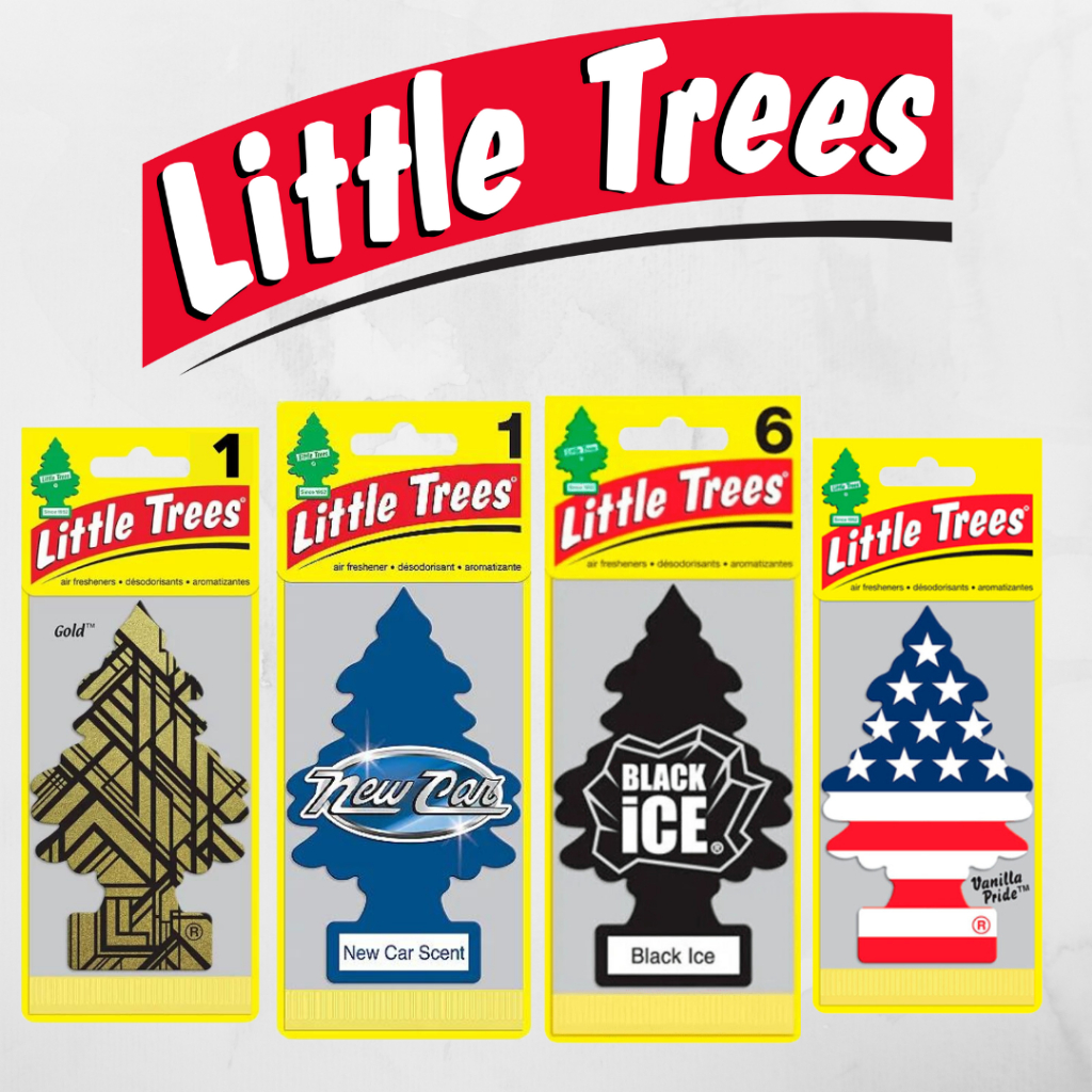 KIT 4 Aromatizantes Little Trees Gold, New Car, Black Ice, Americana ...