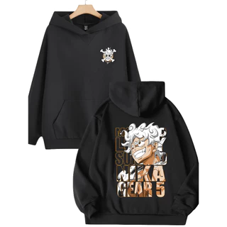 Moletom Canguru Masculino Premium Anime Luffy Nika Gear 5 Blusa Feminina Strretwear Algodão