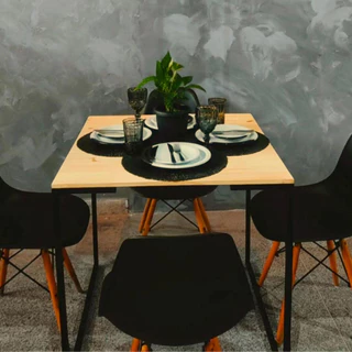 Mesa De Jantar 4 Lugares Moderna Resistente Tendência Gourmet