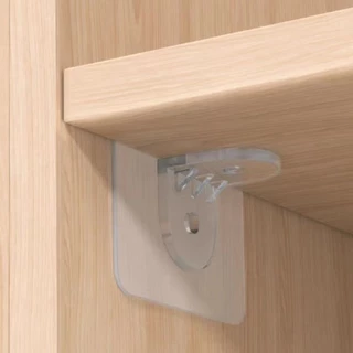 Kit 48 peças Suporte Reforçado Adesivo Prateleira Transparente Mão Francesa Cantoneira