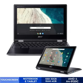 Acer Chromebook Touchscreen Amd4 Spin R721t 32GB - Ram 4GB - Tela 11.6 - Chrome Os