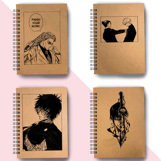 Sketchbook Caderno de Desenho e Aquarela, Jujutsu Kaisen, Capa Kraft Flexível, A5, 90g 180g, 240g