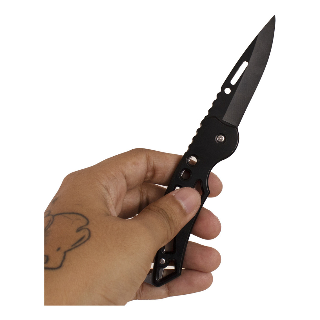 Canivete Faca De Inox Chaveiro De Bolso Pesca E Camping Multiuso