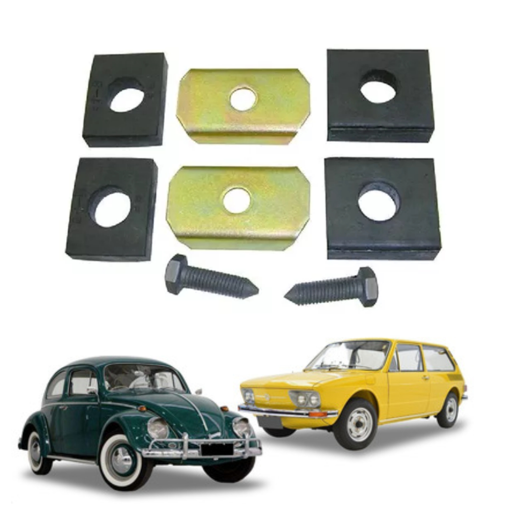 Kit Jogo Calço Carroceria Suspensão Fusca Brasilia chapa parafuso e borrachas