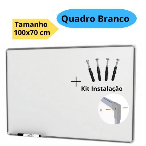 Lousa Branca Quadro Branco 100x70cm Alumínio MDF Soft Para Salas Escritório Reuniões