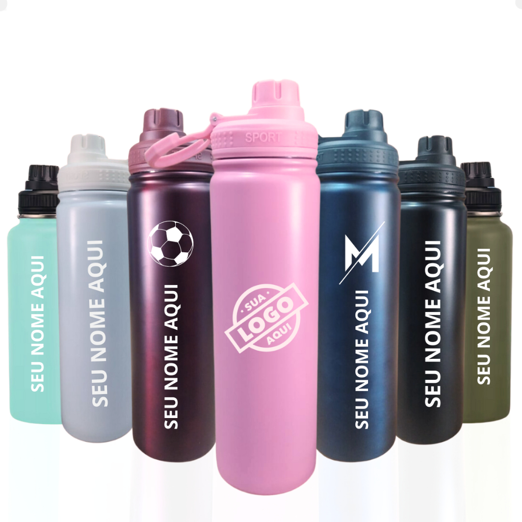 Garrafa Térmica Inox 620ml Personalizada Logo Nomes Símbolos | Shopee ...
