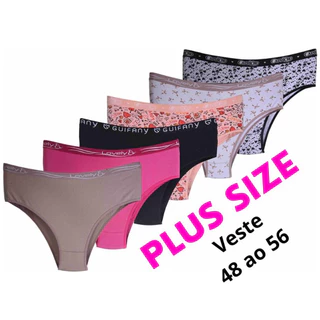 Kit 10 calcinha cintura alta plus size tanga de algodão conforto