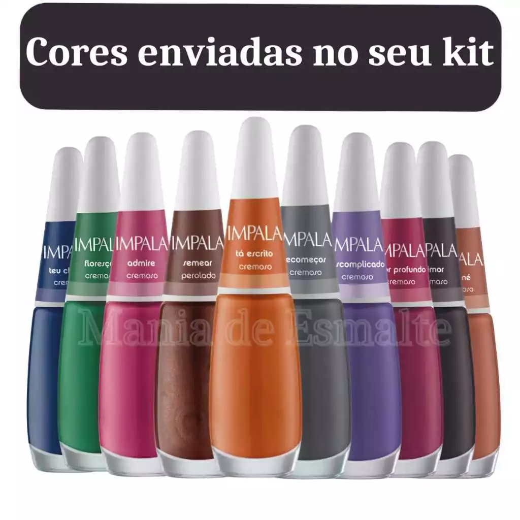 Imagem de 73 CORES DIFERENTES Kit Profissional Esmaltes Impala 73 Cores Variadas Manicure Beleza