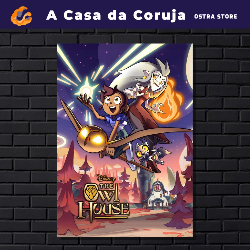 A Casa da Coruja 01 a 12 - Placa MDF & Quadro com Moldura - The