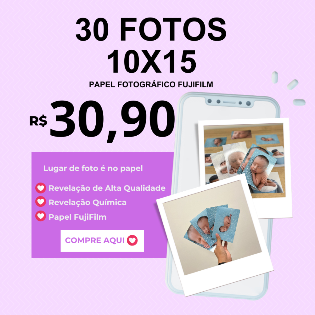 Revelação de Fotos 10x15 - 30 FOTOS
