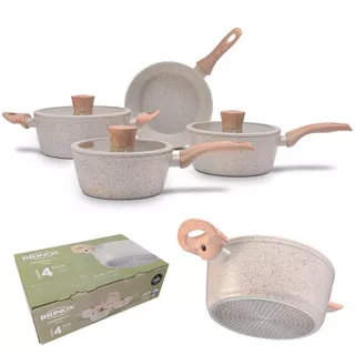 Conjunto De Panelas 4 Peças Brinox Cerâmica Fogão Indução Gás