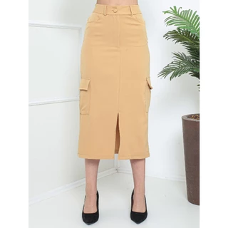 Saia A LINE evangélica lápis de trabalho na moda bolsos laterais espaçosos destacando o design elegante