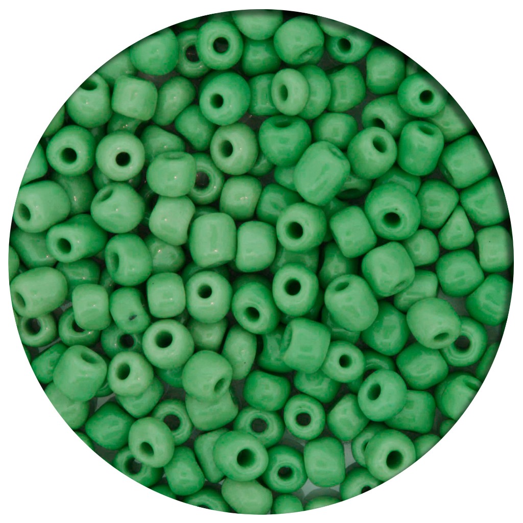Miçanga Verde Leitosa para Guia 4mm - 50g Aprox. 660 Peças