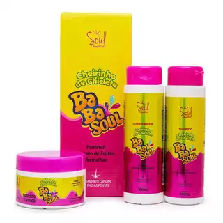 Kit Capilar Shampoo Condicionador E Mascara Hidratação BabaSoul Cosméticos
