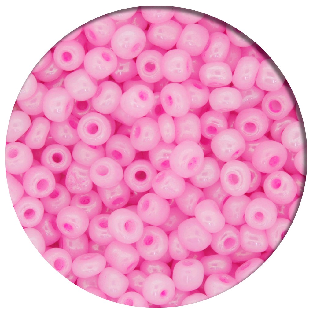 Miçanga Rosa Leitosa para Guia 4mm - 50g Aprox. 660 Peças