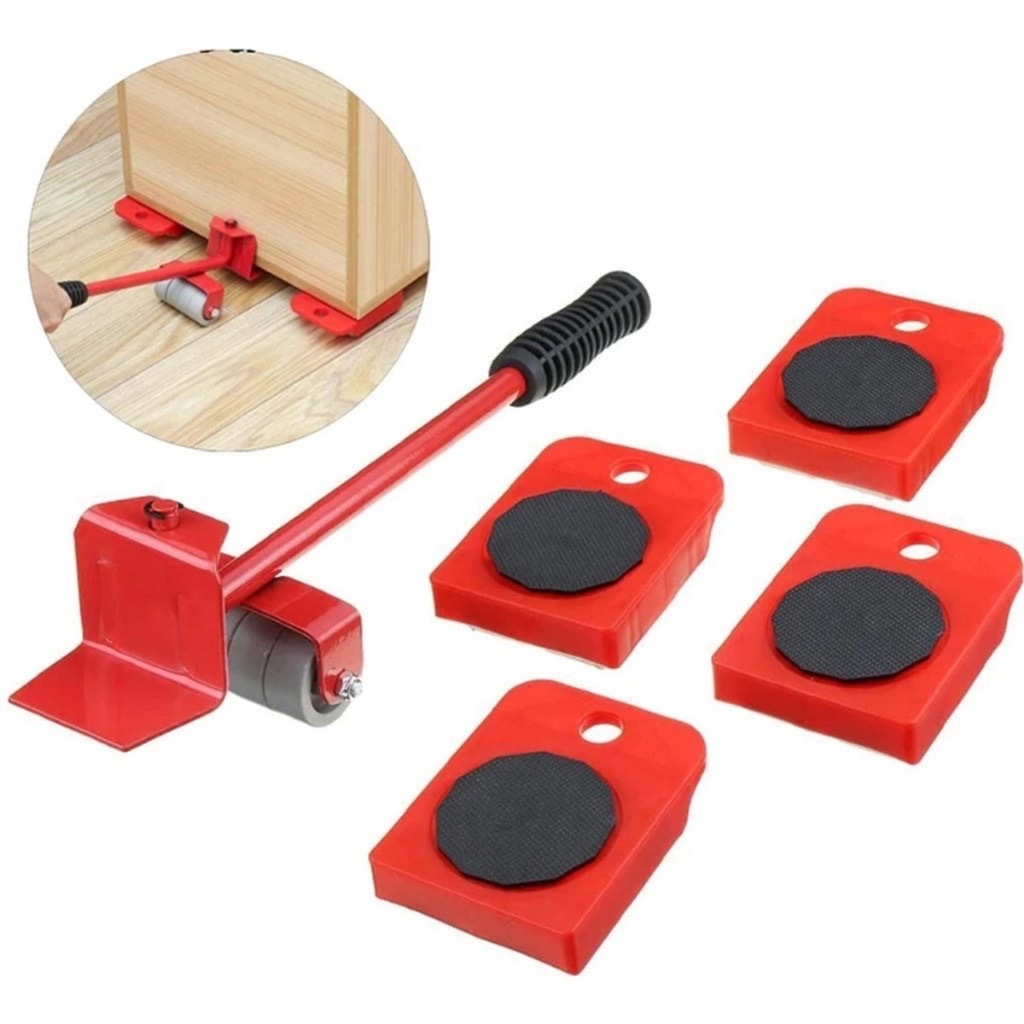 Aparelho Movedor Móveis Fácil Levantador Materiais Pesados Kit 5 Peças Sliders