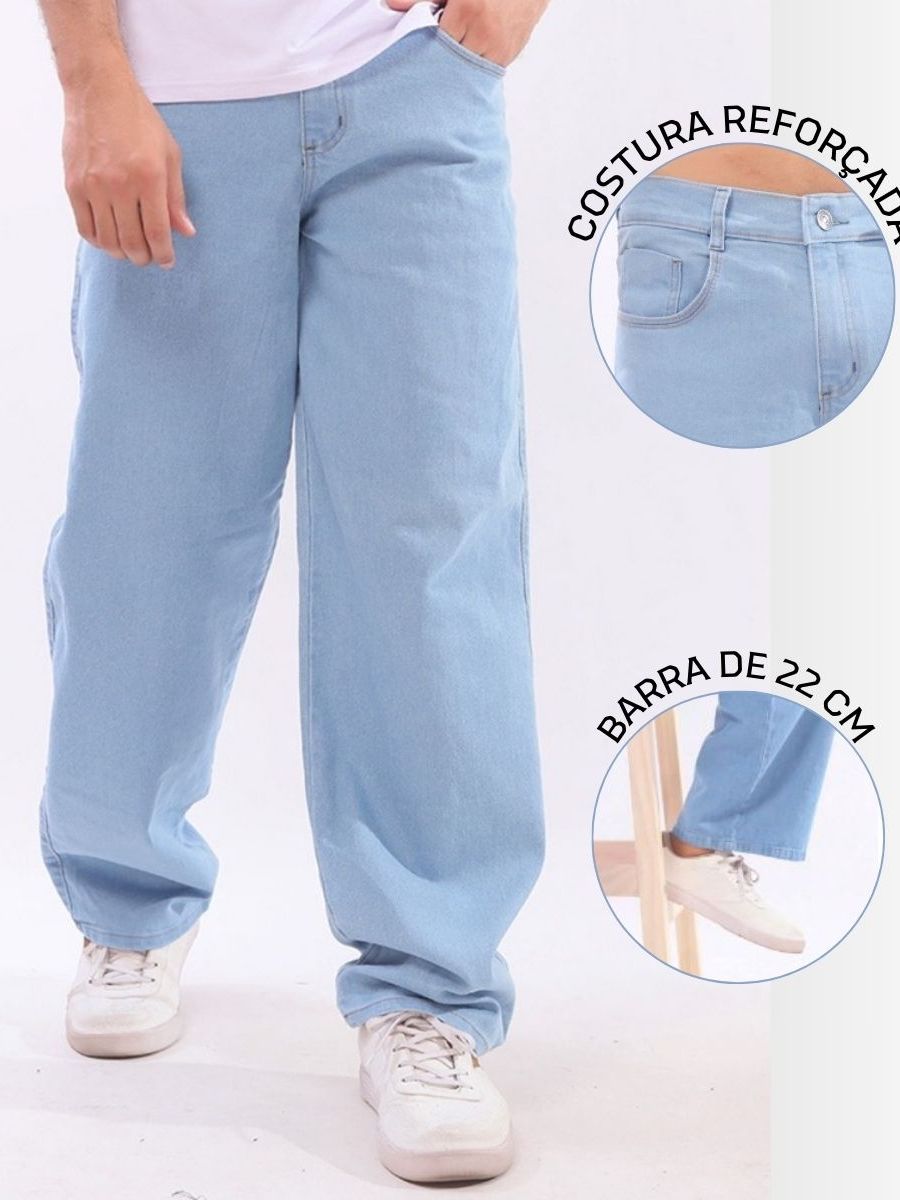 Calça balao baggy Jeans Boca Larga pants cân Sk8 Estilosa Moda ...