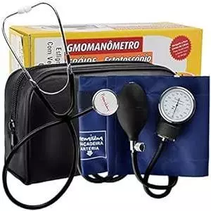 Kit Aparelho De Pressão Esfigmomanômetro + Estetoscópio Premium