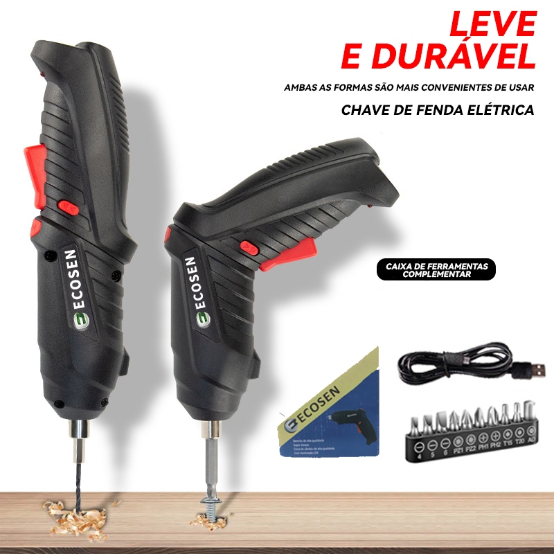 Kit Parafusadeira Furadeira Elétrica Bivolt Sem Fio Usb Multiuso