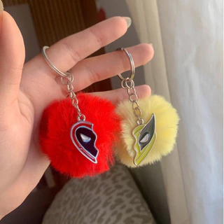 chaveiro Deadpool & Wolverine com pom pom
