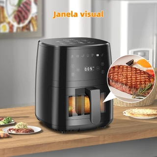 ESHMEL 1400W 220/170V 5L Alta capacidade Fritadeira Elétrica Air Fryer 5L Airfryer Botão Fritadeira Sem Óleo A frigideira antiaderente reduz a gordura em 75%