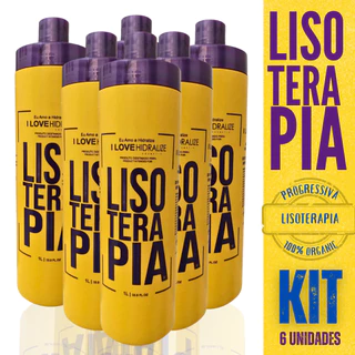 Progressiva Orgânica Sem Formol Lisoterapia - Hidralize 1L - Liso Extremo 6 UN.