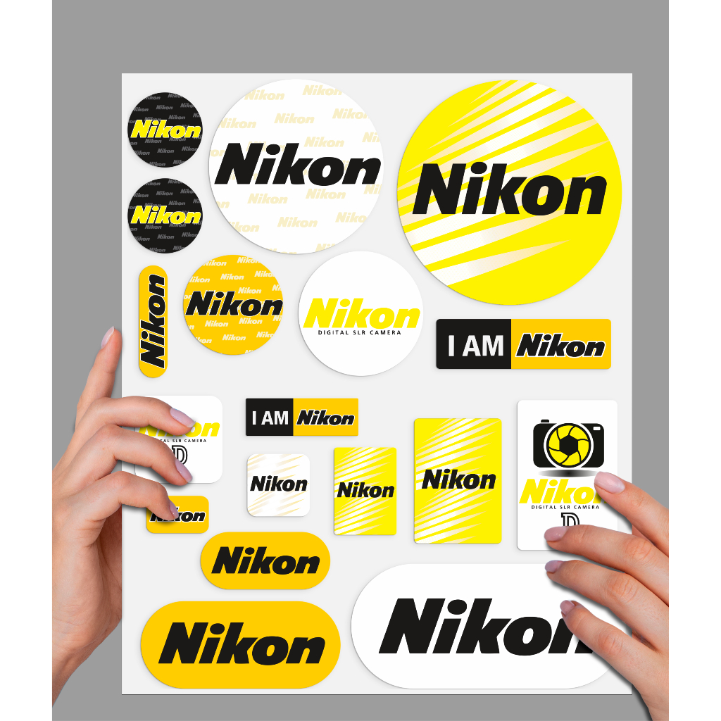 Adesivo decorativo personalizado em vinil modelo Nikon | Shopee Brasil