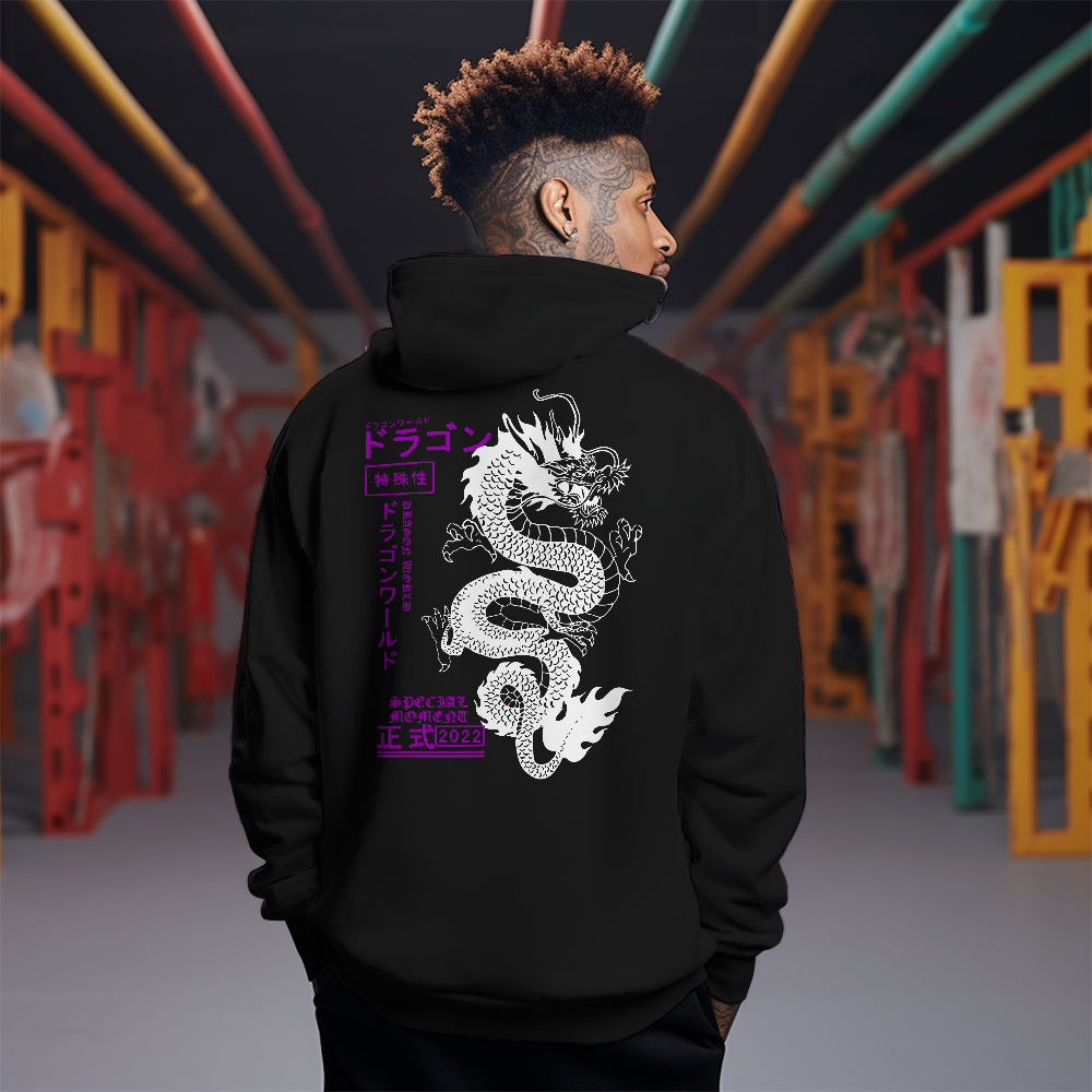 Moletom Blusa Dragon World Oversized Streetwear CAPUZ REF 1823