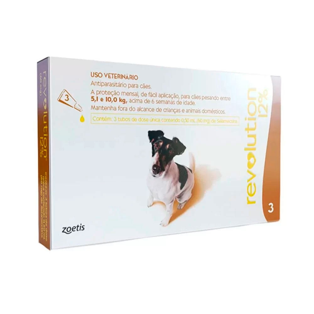 Antipulgas Revolution Para Cães De 5,1kg A 10kg 3 Pipetas | Shopee Brasil