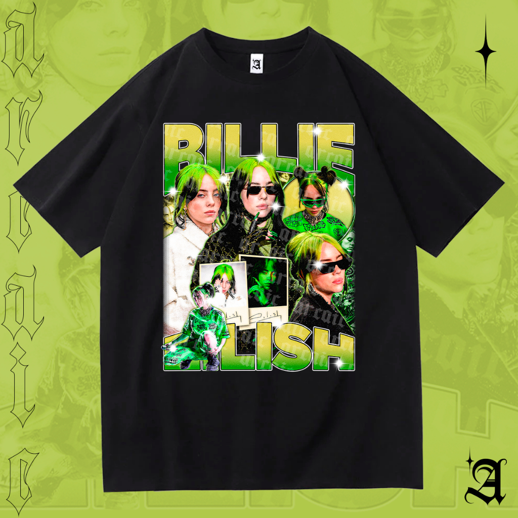 Camisa Básica Camiseta Billie Eilish Avocado Happier Than Ever
