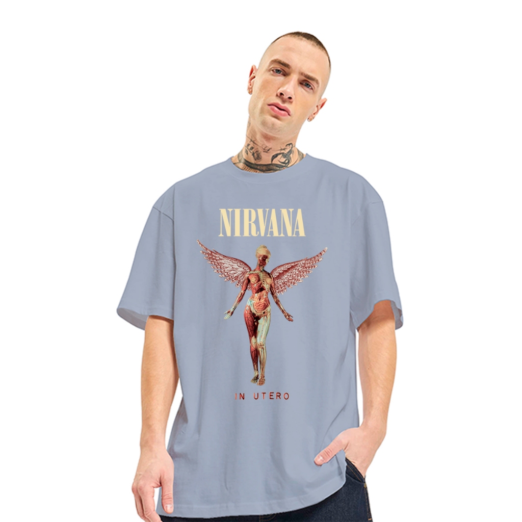 Camiseta Oversized Nirvana Banda Rock Larga Unissex T-Shirt Camisa
