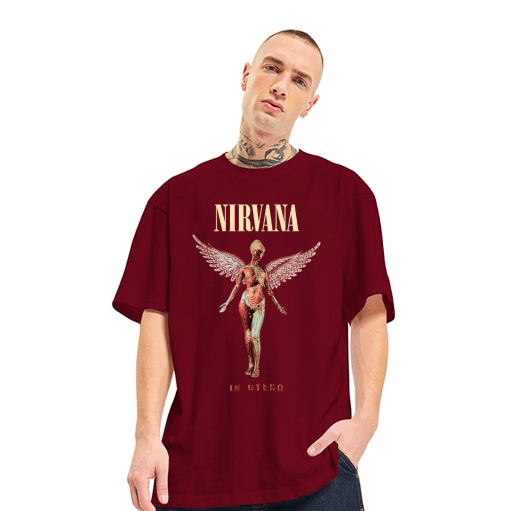 NIRVANA Tシャツ Camiseta Oversized Nirvana Banda Rock Larga Unissex T-Shirt Camisa