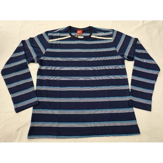 camiseta manga longa listrada masculino azul marinho M