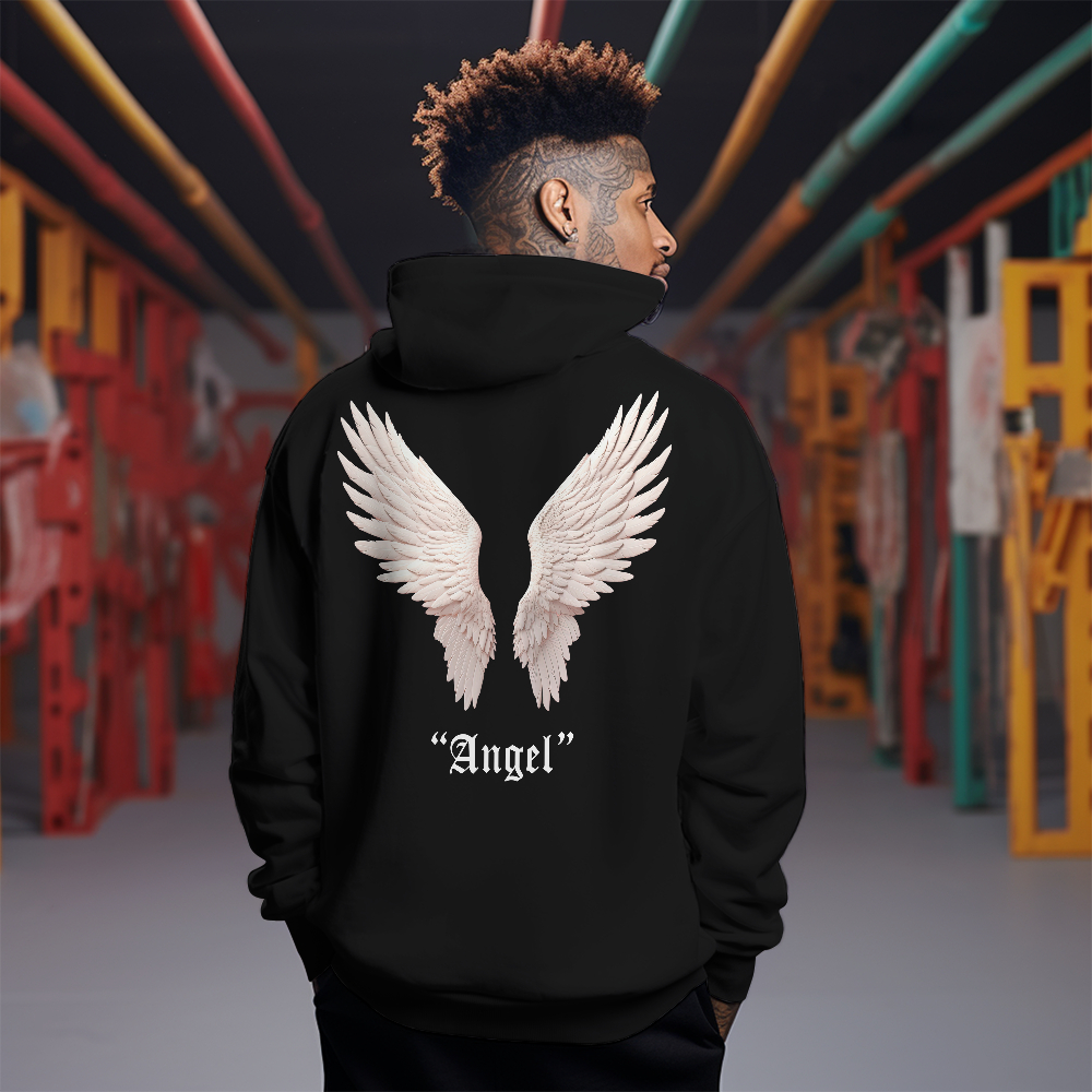 Moletom Blusa Asas De Anjo Oversized Streetwear Com Capuz REF 1820