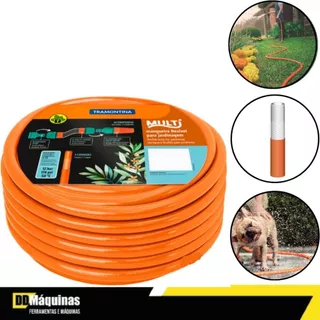 Mangueira Multi Pvc 30m 1/2 com Engates Plástico Laranja - Tramontina