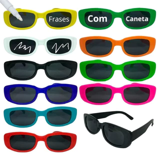 Kit 10 Óculos Festas Retro Sortido Tik Tok + Caneta Giz Branco