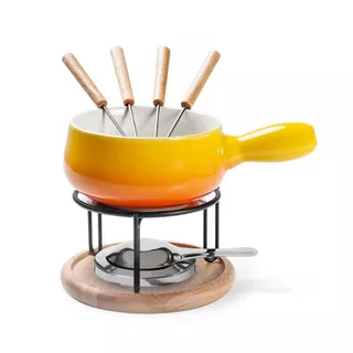 Conjunto Para Fondue Brinox - Fondue & Petiscos - 9 Peças Amarelo em Oferta na Shopee