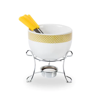 Conjunto para Fondue 7 Peças Brinox - Amarelo em Oferta na Shopee
