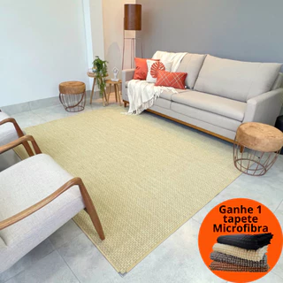 Tapete de Sisal 150x200 Preto para Sala Quarto Decoração Sem Pelo Antialérgico