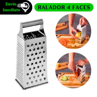 Ralador Fatiador de Cozinha 04 Faces de Laminas em Aço Inox Resistente Cozinha Premium Corta Legumes Queijo