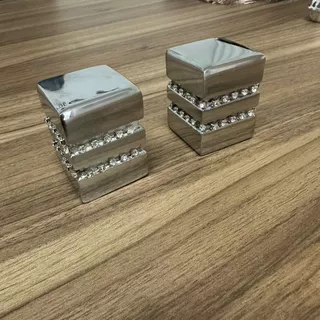 Ponteira Quadrada Brilhante Premium Para Varão De Cortina 28mm