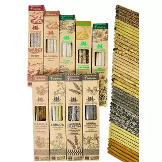Kit 45 Varetas Incenso Nirvana Natural Premium Com 9 Aromas