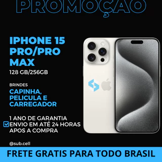iPhone 15 PRO MAX (256GB) 6,7" ou 15 PRO 6,1" Apple Novo e Original