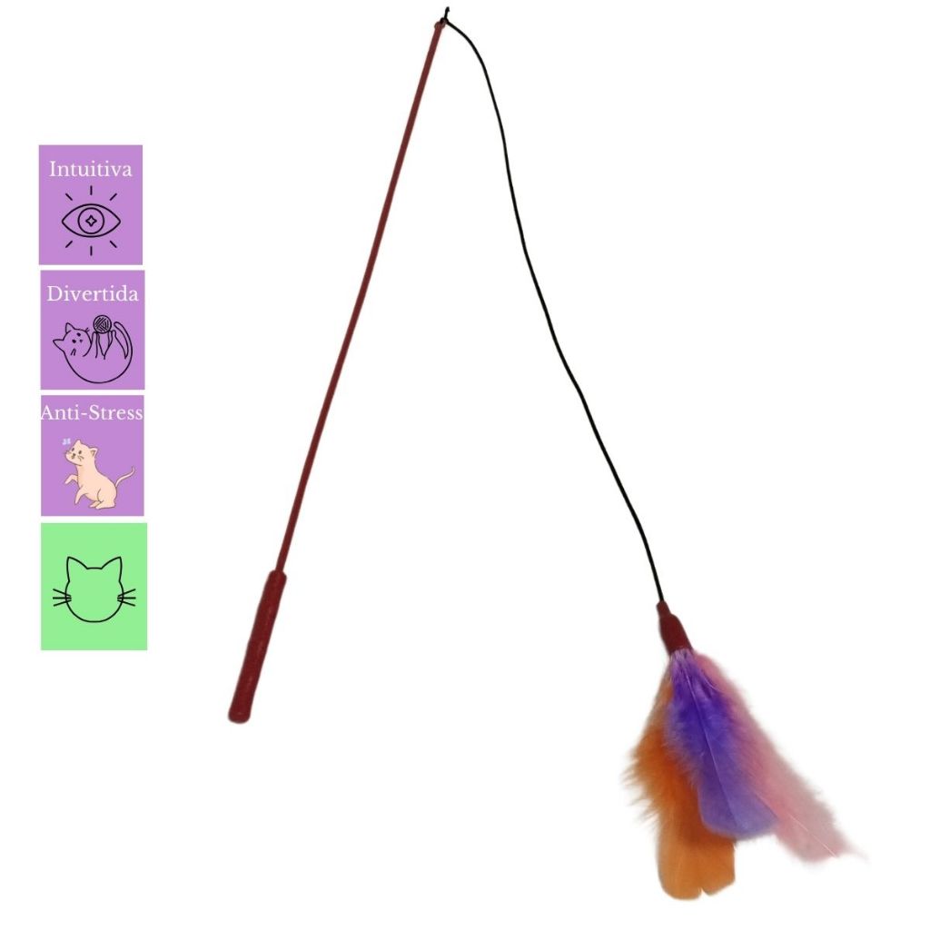 Brinquedo com Pena Varinha Interativo Gatos