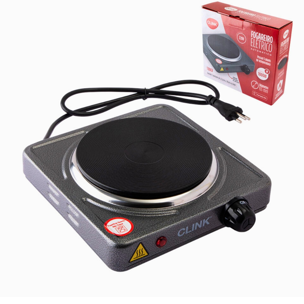 Fogareiro Elétrico 1000 Watts Fogão Cooktop Qualquer Panela