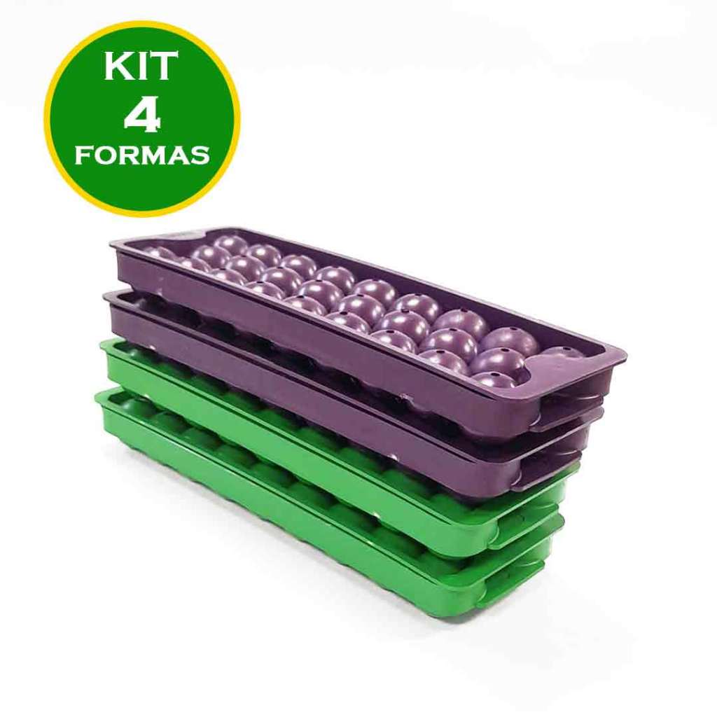 4 Formas de Gelo Redondo - Forma de Gelo - *QUEIMA DE ESTOQUE* - Forma Gelo - Gelinho tipo Bola, forma - ForminhaAa - Achadinhos da Shoppe casa Baratinho - KIT 4