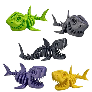 Tubarão Esqueleto Articulado Brinquedo - Baby Shark - Fidget Toy Sensorial Anti Stress Alívio