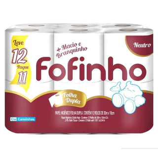 Kit Papel Higiênico Fofinho folha dupla 60 rolos 30m