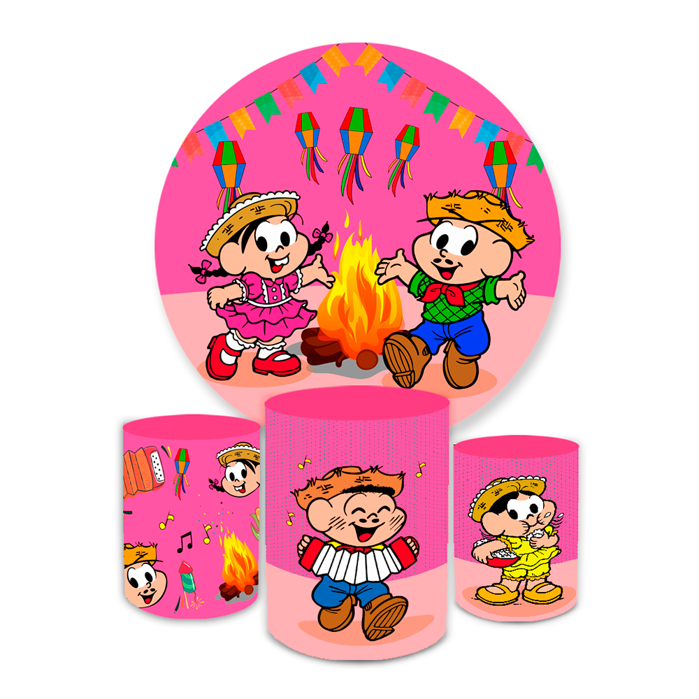 Kit Painel E Trio Cilindros Festa Junina Turma Da Monica Arraia Sao Joao  Desenho Cartoon Veste Facil | Shopee Brasil