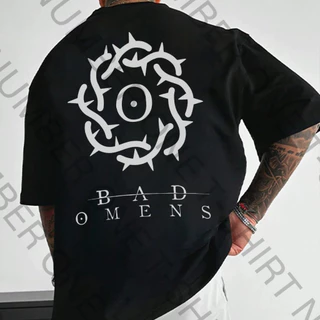 Camiseta Basica Algodao Bad Omens Metal Rock N Roll Gotico Logo Unissex